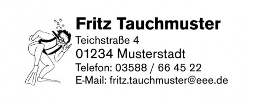 Tauchstempel 31 Taucherstempel Taucher winkt SCHWARZ BLAU